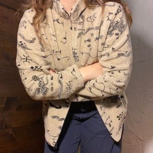 STILL AVAILABLE - Woolrich Primitive Print Sherpa Fleece Outdoor Jacket L